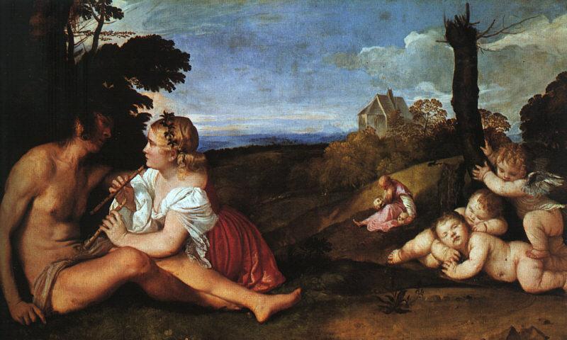 TIZIANO Vecellio The Three Ages of Man aer oil painting image
